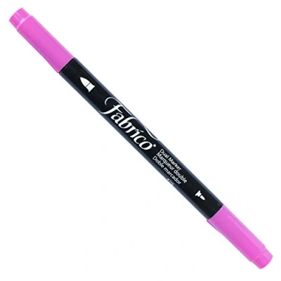 Image of Tsukineko Fabrico Dual Tip Fabric Marker Pen, Cherry Pink