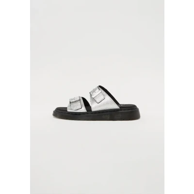 Image of Dr. Martens Josef Unisex Mules Silver coloured, Size: 6, coloured Leather