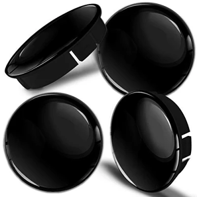 Image of SkinoEu® 4 x 60mm 3D Gel Car Wheel Centre Universal Rims Hub Center Caps Vehicle Auto Tuning Emblem Black Gloss C 7