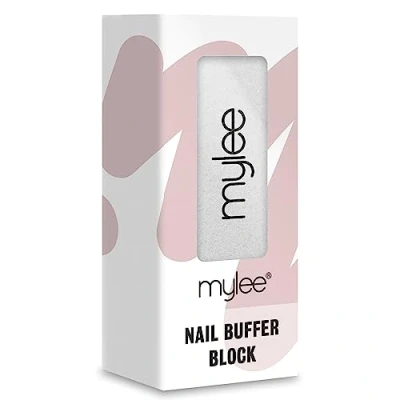 Image of Mylee Nail Buffer White Sanding Block, Professional Salon Manicure Treatment, File for Acrylic False Gel &amp; Natural Nails, Buffing Block Easy Polish and Prep Removal