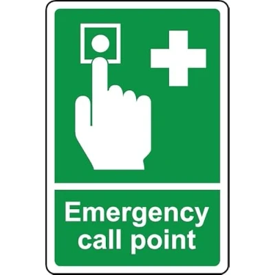 Image of Emergency call point safety sign 1mm Plastic (100mm x 150mm)
