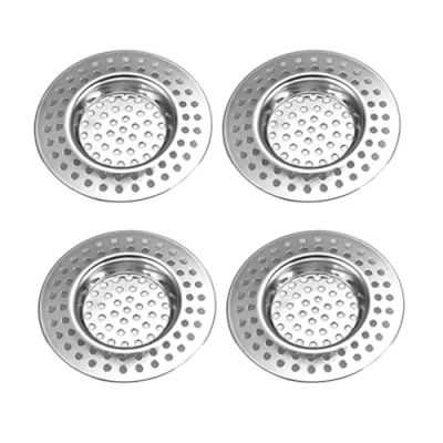 Image of Stainless Steel Sink Filter, 4PCS Strainer, Drain Filters, Kitchen Strainer Plug,Shower Hair Protectors