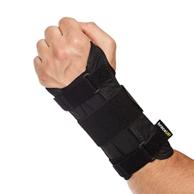 Image of BraceUP Wrist Support Brace with Metal Hand Splint for Carpal Tunnel Support, Left or Right and Tendonitis Arthritis Pain Relief Men Women (L/XL, Hand)