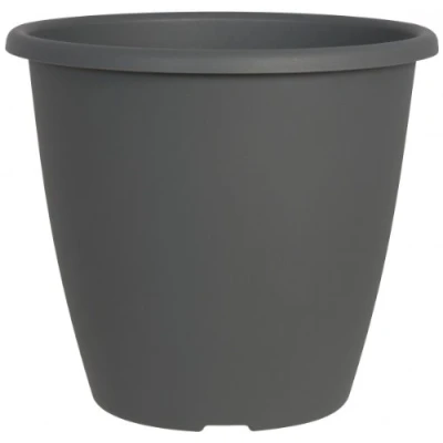Image of Nevada Round Plastic Plant Pot Anthracite Diameter 27 cm