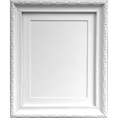 Image of FRAMES BY POST Shabby Chic White Picture Photo Frame with Mount 12 x 10 For Image size 8