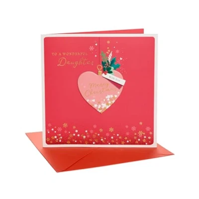 Image of UK Greetings Christmas Card for Daughter Beautiful Bauble Design