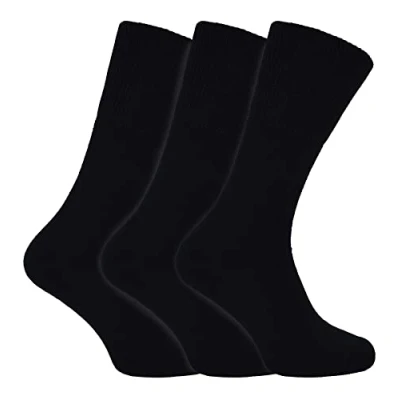 Image of THMO 3 Pairs Bamboo Thermal Socks for Winter Mens &amp; Ladies Sizes Warm Thick (7 11, Black)
