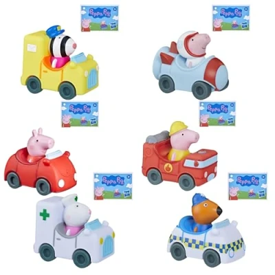 Image of Peppa Pig Little Buggies Character Vehicle Sets Zoey, George, Peppa, Mummy Pig, Suzy &amp; Freddy