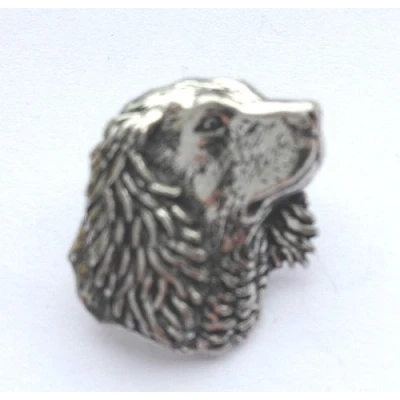 Image of Emblems Gifts Ltd Small Spaniels Head Badge Hand Made in UK Pewter