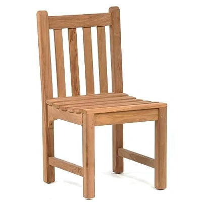 Image of BrackenStyle Benson Teak Side Chair Outdoor Wooden Garden Patio Seat