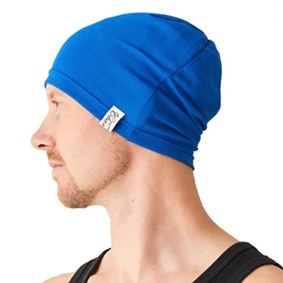 Image of CHARM Sports Beanie Lightweight Mens Light Weight Moisture Wicking Womens Fitness Running Cycling Gym Active Wear Casualbox Blue