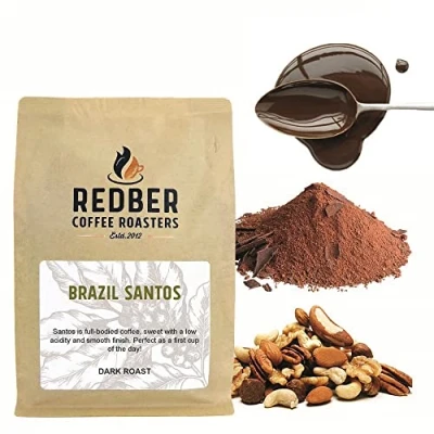 Image of Redber Brazil Santos, Coffee Roasted to Order (Dark, Beans) (250g)