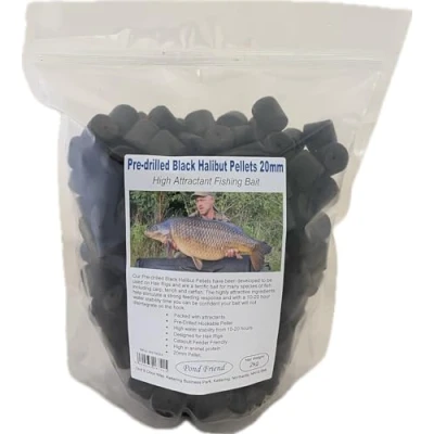 Image of Pre Drilled Black Halibut Carp Fishing Bait 20mm 2kg