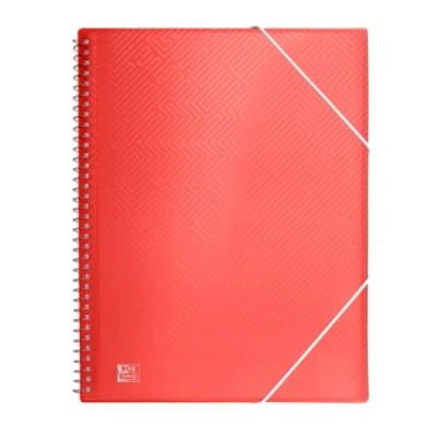 Image of Oxford, A4 Plastic Case Binder, 30 Transparent Covers, Red