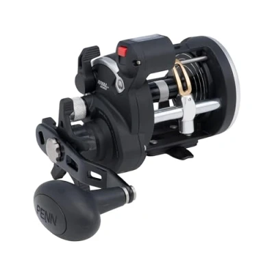 Image of PENN Rival™ Level Wind, Fishing Reel, Conventional Reels, Sea Boat and Kayak Reel Heavy Duty Saltwater for Cod, Bass, Flatfish, Rays, Tope, Pollack, Black/Silver, 20LC Right Hand