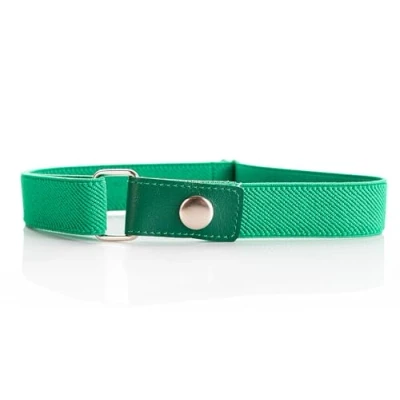 Image of Olata Children’s Stretch Elasticated Adjustable Belt with Snap Fastening, 1 6 years. Green