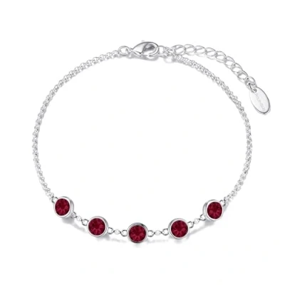 Image of Philip Jones Red Crystal Chain Bracelet Created with Zircondia® Crystals