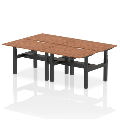 Image of Air B2B 1200x800 Adjustable 4P Bench Desk Scalloped Walnut/Black