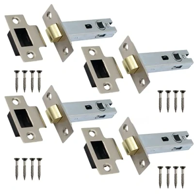 Image of Tubular Latches Mortice Door Latch Satin Nickel 2.5 Inch / 66mm Pack of 4
