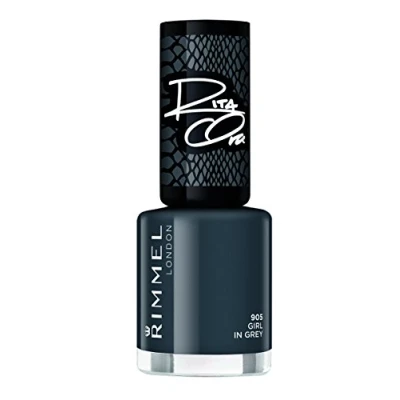 Image of Rimmel London 60 Seconds Super Shine Nail Polish, 905 Girl In Grey, 8 ml, Packaging May Vary