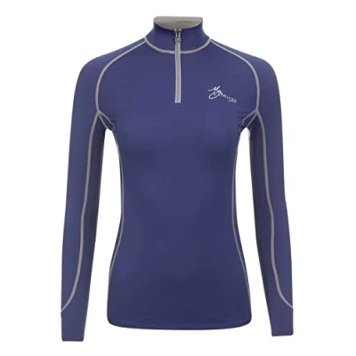 Image of LeMieux Women’s Base Layer Top Long Sleeve Athletic Thermal Shirts Equestrian Apparel &amp; Gear for Horseback Riding (Ink Blue/Medium)