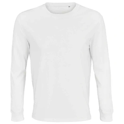 Image of SOLS Unisex Adult Pioneer Organic Cotton Long Sleeved T Shirt (White) Size 2XL
