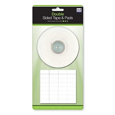 Image of 1 x 4 Metre Roll Of Double Sided Sticky Tape &amp; 320 Pads