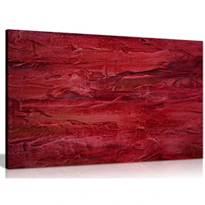 Image of Abstract Red Modern Art Canvas Wall Picture Print (36x24in)