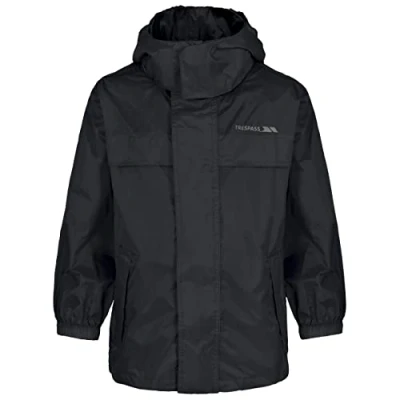 Image of Trespass Mens Kids Pack Away Jacket MCJKRAB30002_BLK3/4 , Black 3/4, Black, 3 4 Years EU