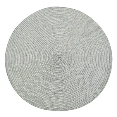Image of Walton &amp; Co Dove Grey Circular Ribbed Placemat