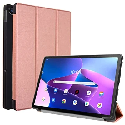 Image of TECHGEAR Smart Case for Lenovo Tab M10 Plus 3rd Gen 2022 (10.6&quot;) TB125 / TB128 PU Leather Slim Stand Cover with Corner Protection [Auto Wake/Sleep] Soft TPU Holder Rose Gold