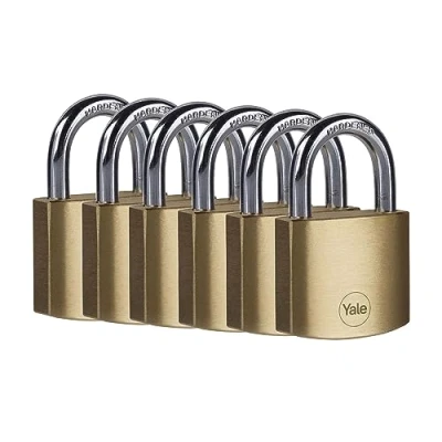 Image of Yale Y110B/40/122/6 Standard Security 40mm Brass, Set of 6 Padlock