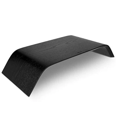 Image of kalibri Computer Monitor Wood Stand Universal Desk Holder Desktop Dock Wooden Mount Display Riser for iMac PC TV Notebook Laptop Oak