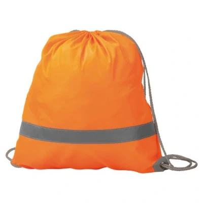 Image of eBuyGB Pack of 50 High Visibility Reflective Drawstring Rucksack Casual Daypack, 2.7 L, Orange
