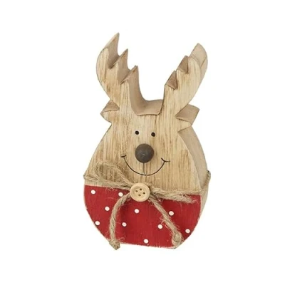 Image of Heaven Sends Rustic Wooden Reindeer Christmas Novelty Decoration