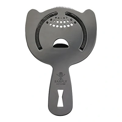 Image of Barfly Heavy Duty Spring Bar Strainer, Stainless Steel, Black, 18.1 x 9.1 1.3 cm