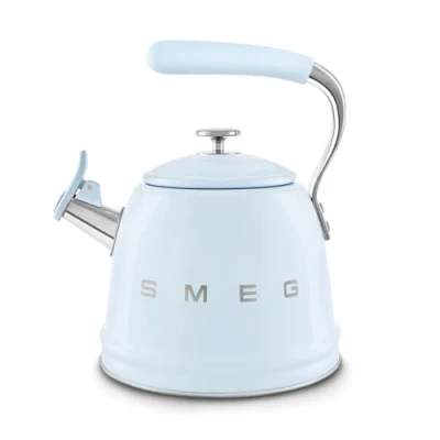 Image of SMEG Retro Stovetop Whistling Kettle 2.4Q (Pastel Blue)