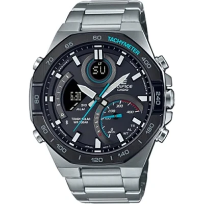 Image of Casio Men&#039;s Analogue Digital Quartz Watch with Stainless Steel Strap ECB 950DB 1AEF