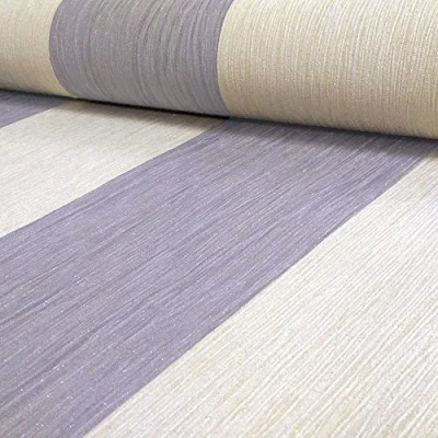 Image of DEBONA Crystal Stripe Pattern Textured Glitter Vinyl Wallpaper (Ivory Silver 9013)