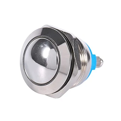 Image of Momentary Push Button Switch, 12V 3A Waterproof Car Auto Speaker Horn Metal Toggle Switch IP65 IK08 19mm Automotive Interior and Exterior