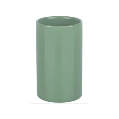 Image of Spirella Tube Toothbrush Holder, Stoneware, Dark Green, Ø7 x 11.5 cm