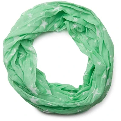 Image of styleBREAKER silky star pattern loop tube scarf, crash and crinkle, light, unisex 01016093, Colour:Vintage Mottled Old Rose White
