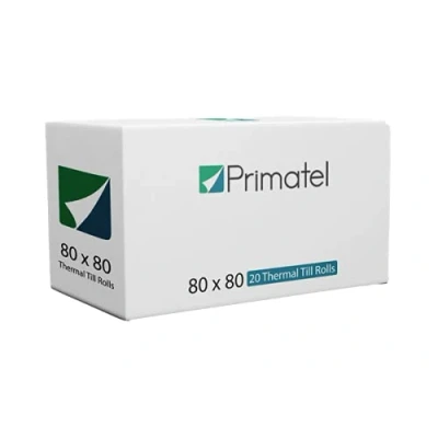 Image of Primatel 80mm x 80 Thermal Paper Till Rolls Machine Rolls, Cash Register Receipt, Printer (4 Box = Rolls)