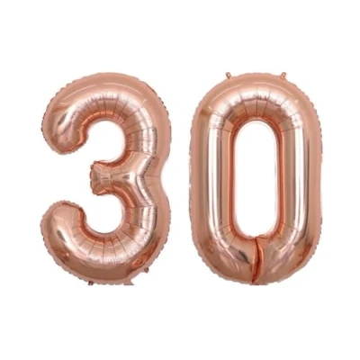 Image of Rose Gold Number 30 Large Helium Foil Balloon Birthday Party Wedding Anniversary Decoration 101cm