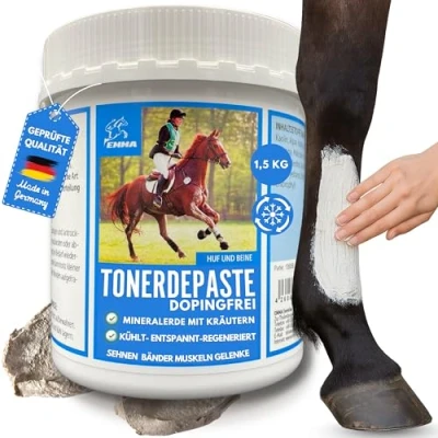 Image of EMMA® cooling clay for horses I acetic acid horse doping free 1,5 kg paste with herbs healing regenerates ligaments, tendons, joints &amp; muscles
