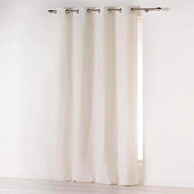 Image of Douceur d&#039;Intérieur Absolu Microfibre Curtain with Eyelets, Plain, polyester, natural, 140 cm x 260