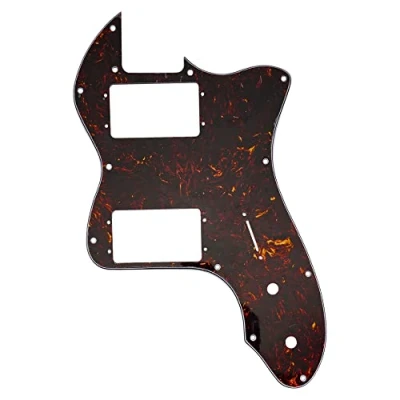 Image of Musiclily Pro 12 Holes Wide Range HH Guitar Pickguard For USA/Mexico Fender 72 Tele Thinline Style Electric Guitar, 4ply Tortoise Shell