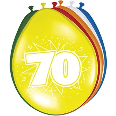 Image of Folat 08270 Zahl 70th Birthday Balloons Pack of 8, Number 70, 70 (EU)