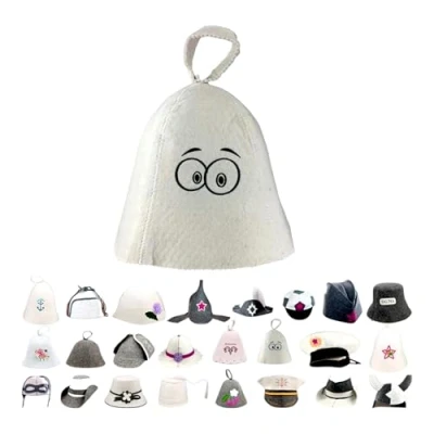 Image of GMMH Sauna Hat Made of Wool Felt Cap for Men and Women, Sauna, Eyes 17 017, One Size Fits All