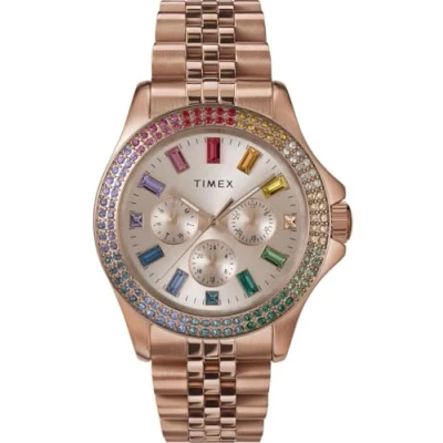 Image of Timex Women&#039;s Multi Dial Quartz Watch with Stainless Steel Strap TW2W34200